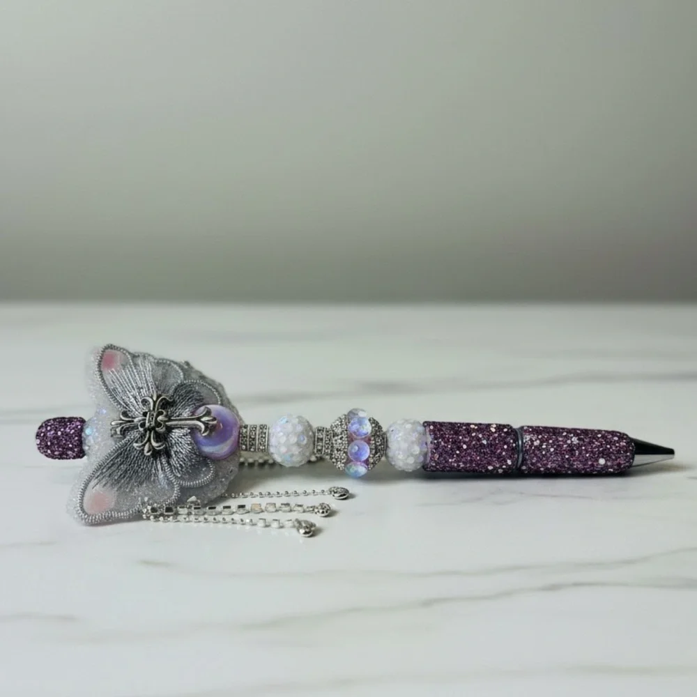 The Lord’s Prayer Purple Rhinestone Pen with Pen Extender